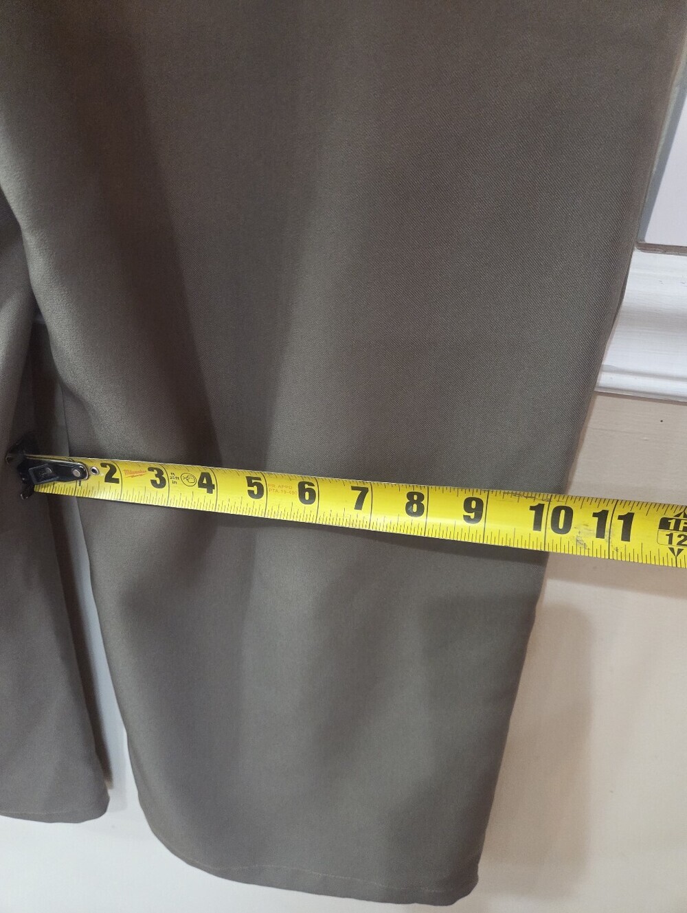 Pleated High-Rise Wide Leg Pants in Olive - Picture 12 of 12